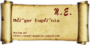 Móger Eugénia névjegykártya